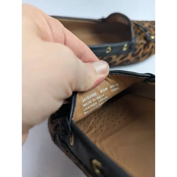 Clarks Dunbar cruiser calf hair animal leather boat loafer moccasins slip on 8.5 - Picture 5 of 8